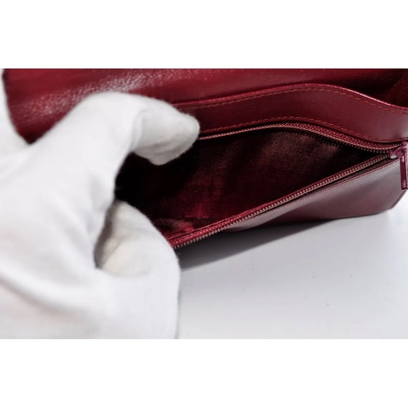 $3 start Auth Cartier Mastline Clasp Long clutch/ Wallet Bi-Fold Leather GUC - Picture 9 of 15